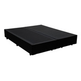 Base Cama Box Queen Bipartido Sintético Preto - 158x198x39