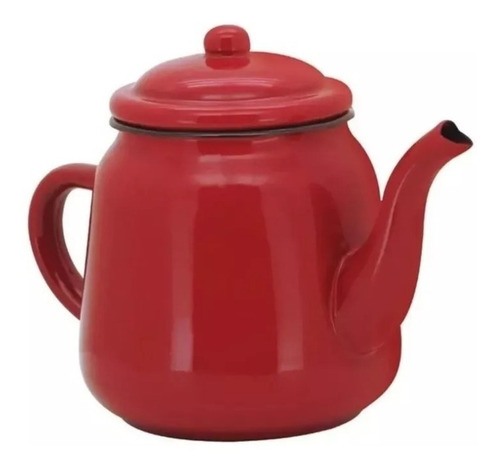 Bule Esmaltado Vermelho 1000 Ml Para Café - Yazi