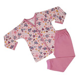 Pijama Infantil Menina - Manga Longa Com Botão 100% Algodão