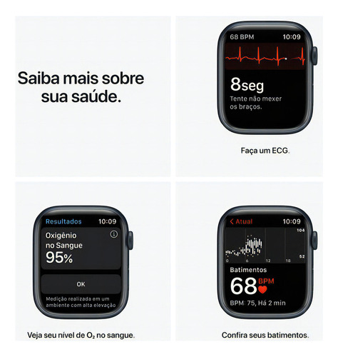 Apple Watch Series 7 (gps + Cellular, 45mm) - Caixa De Alumínio Meia-noite - Pulseira Esportiva Meia-noite