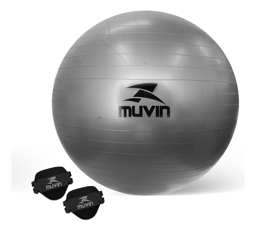 Bola Pilates 75 Cm Muvin - Até 300 Kg - Com Bomba + Luva Eva