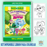 Kit Imprimir Libro Colorear Personalizado Canciones Del Zoo 