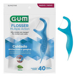 Fio Dental Flossers Multiple Action C/ Cabo Sabor Menta 40un