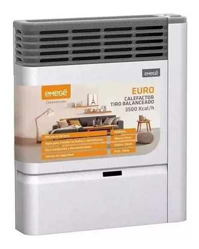 Calefactor Emege 3500 Salida Vertical 2135 Tbu Multigas