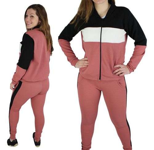 Conjunto Feminino De Frio Com Ziper De Crepe Luxo Tik Tok