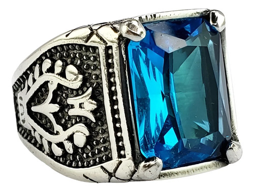 Anillo Estilo Turco De Lujo Elegante Azul Acero Inoxidable C | MercadoLibre