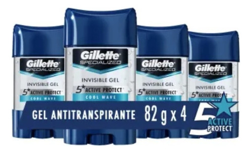 Gel Gillette Cool Wave Active Protect 2 Pack 4 Unidades