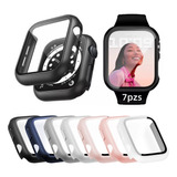 7pcs Case Cristal Templado Para Apple Watch Series 8 7 6 5 4