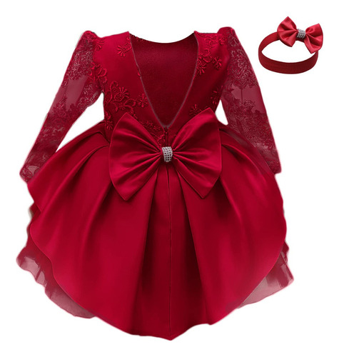 Vestido De Menina Com Bordado De Renda Floral, Vestido F