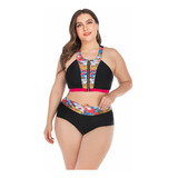 Biquini Plus Size Cropped Com Bojo Com Zíper