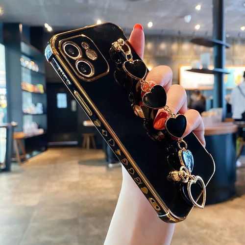 Funda De Teléfono Suave Con Pulsera De Corazón De Amor Para