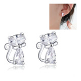 Aretes Topos Gato Plata Mujer Regalo Joyas