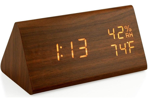 Reloj Despertador De Madera, Reloj Digital Led Inteligente P