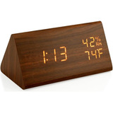 Reloj Despertador De Madera, Reloj Digital Led Inteligente P