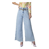 Calça Jeans Lança Perfume Wide Leg Super High Azul Feminino