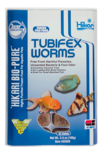 Tubifex Congelado Hikari Alimento Premium Peces 