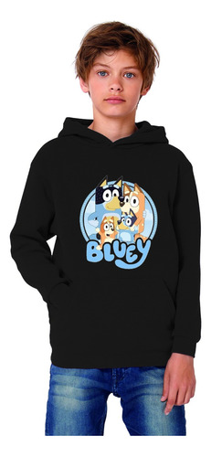 Polerón Canguro Capucha Para Niños Bluey Estampada Dtf Cod 001