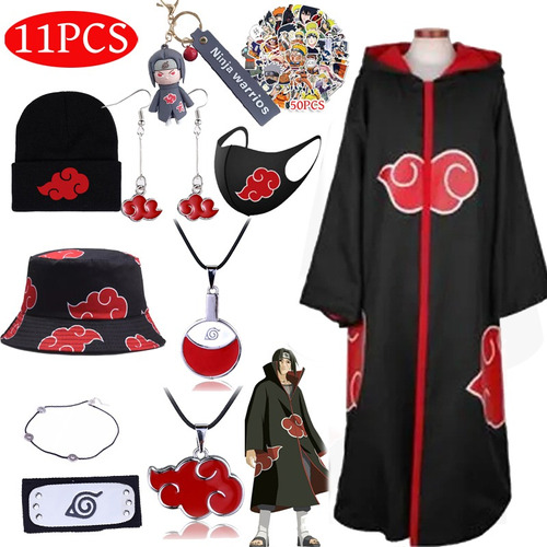 Kit De Ropa De Accesorios De Bata Naruto Akatsuki Sasuke De 