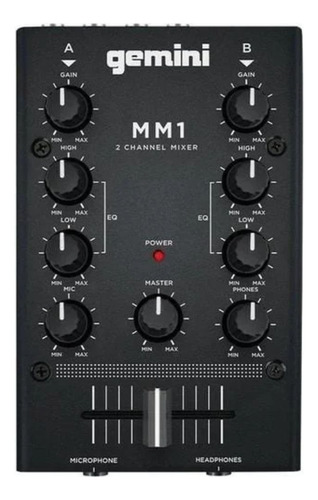 Consola Mixer Dj De Bolsillo Portátil Gemini Mm1 2 Canales