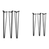 Kit 6 Pés Hairpin Leg Para Mesa Com 3 De 60cm + 3 De 50cm