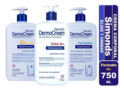 Simond's Dermo Cream Crema Corporal 750 Ml Elige Formato