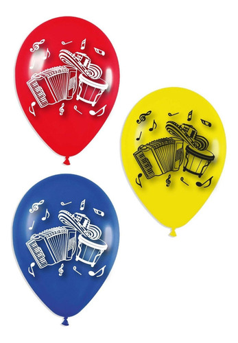 Globos Bombas Estampados X20u Parranda Vallenata