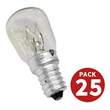 Ampolleta Refrigerador 15w E14 Vidrio Luz Cálida Pack 25 Und