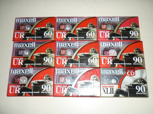 Cassette De Audiio Maxell. 60 Y 90 Min. Pack De 9.
