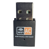 Adaptador Wifi Doble Banda, Antena Usb De 600mbps, 2,4 Y 5g