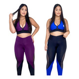 Kit 02 Calças Legging Plus Size Roupa Academia Promoção Fit