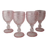 Set 4 Copas Elegantes Color Rosa