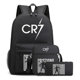 3 Peças Cristiano Ronaldo Mochilas Para Meninos E Meninas