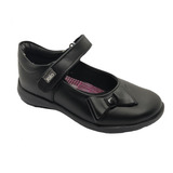 Zapato Para Niña Negro Escolar Piel Rilo 9501