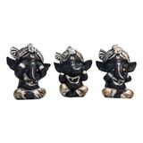 Enfeite Trio De Ganesha Baby Cedo Surdo E Mudo P/ Decoração