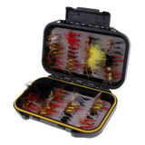 Caja De 72pcs Señuelo Pesca Mosca Seco Artificial Kit De