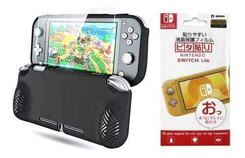 Tpu Para Nintendo Switch Lite Protector De Silicona+ Vidrio 