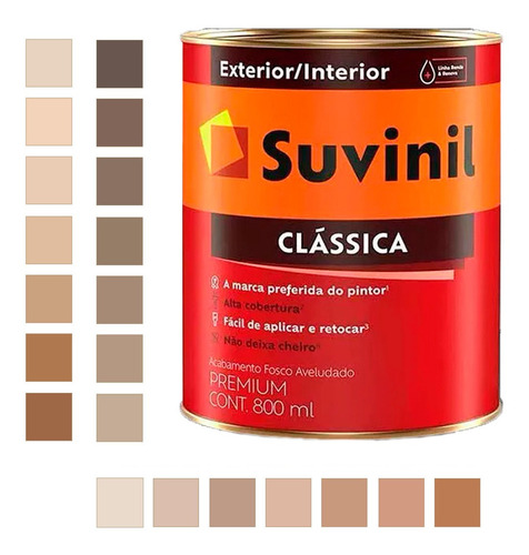 Tinta Clássica Premium Fosco 800ml Cores Neutras 04 Suvinil