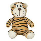 Pelúcia Safari Cks Toys 20cm Antialérgica Bebês +2 Meses Cor Tigre