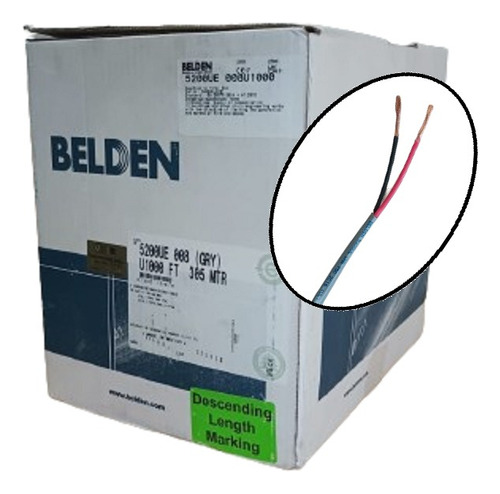 Cable Para Bocina 100% Cobre 16 Awg Belden, 100 Metros