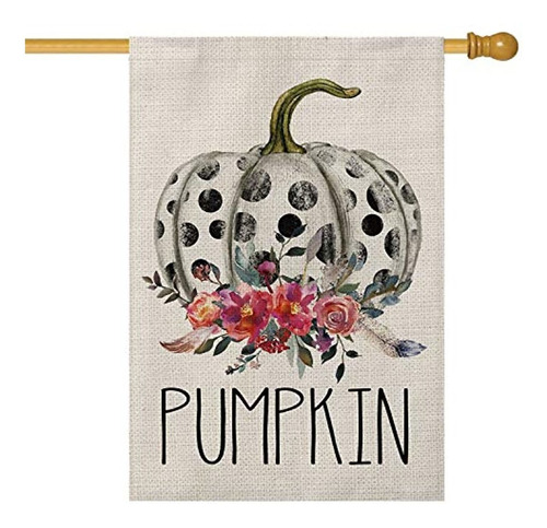 Avoin Fall Polka Dot Pumpkin House Flag Vertical Double Size