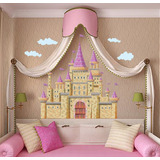 Vinilo Decorativo Infantil Castillo I04. Sticker Princesas Color Multicolor