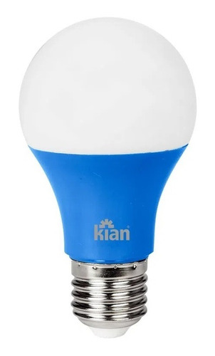 Kit 5 Lâmpadas Led Color Bulbo A60 7w Azul E27 Bivolt Kian