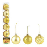 Bolas De Natal Vermelha Dourada 6cm Bolas Natalina 6 Cm Cor Dourado Diamante