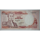 Billete De 100 Pesos Oro Colombianos 1 Enero 1987