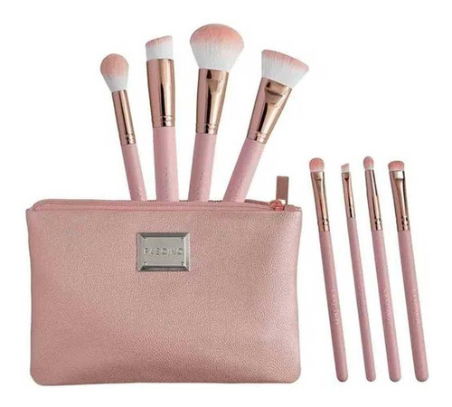 Make Up Brochas Set X 8 Pink Gold -