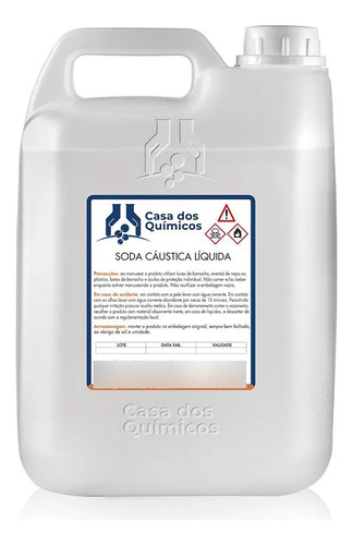 Soda Cáustica Líquida 50% 5 Litros - Ótimo Desentupidor