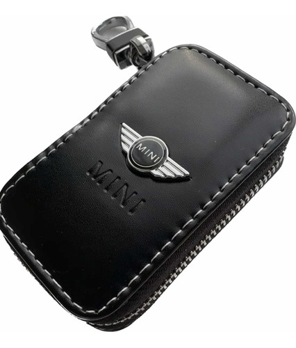 Funda Para Llave De Auto Mini Cooper En Vinipiel Logo Metal