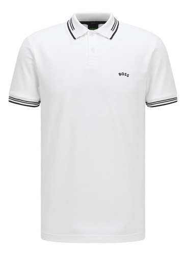 Polo Slim Fit De Algodón Elástico Con Logo Curvado