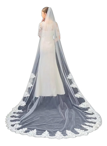 Mantilla Velo De Novia Largo 3m 1 Capa Nuevo Boda Matrimonio