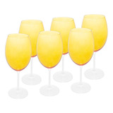 6 Taças Wolff Banquet De Vinho De Cristal Ecológico Amarela